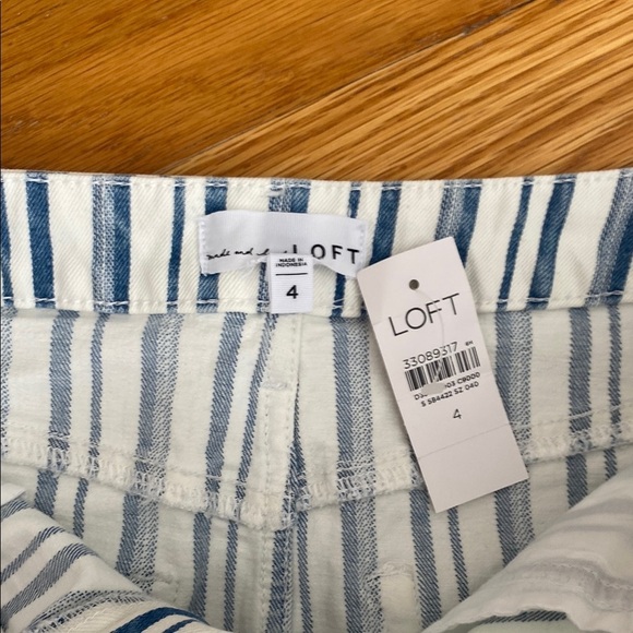 LOFT Blue and White A-Line Mini Skirt - Picture 3 of 3